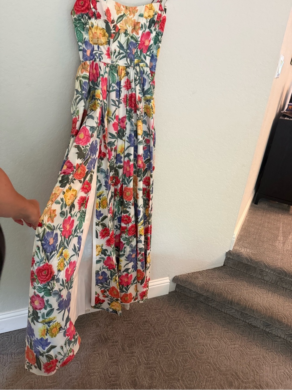 Show Me Your MuMu Juliet Maxi Dress Charm Peony White Taffeta - Picture 2 of 5